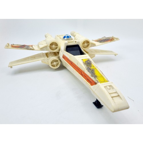 253 - A Kenner Star Wars Land Speeder, Y-Wing and Battle Damaged X-Wing, each A/F. UK shipping £14.