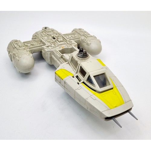 253 - A Kenner Star Wars Land Speeder, Y-Wing and Battle Damaged X-Wing, each A/F. UK shipping £14.