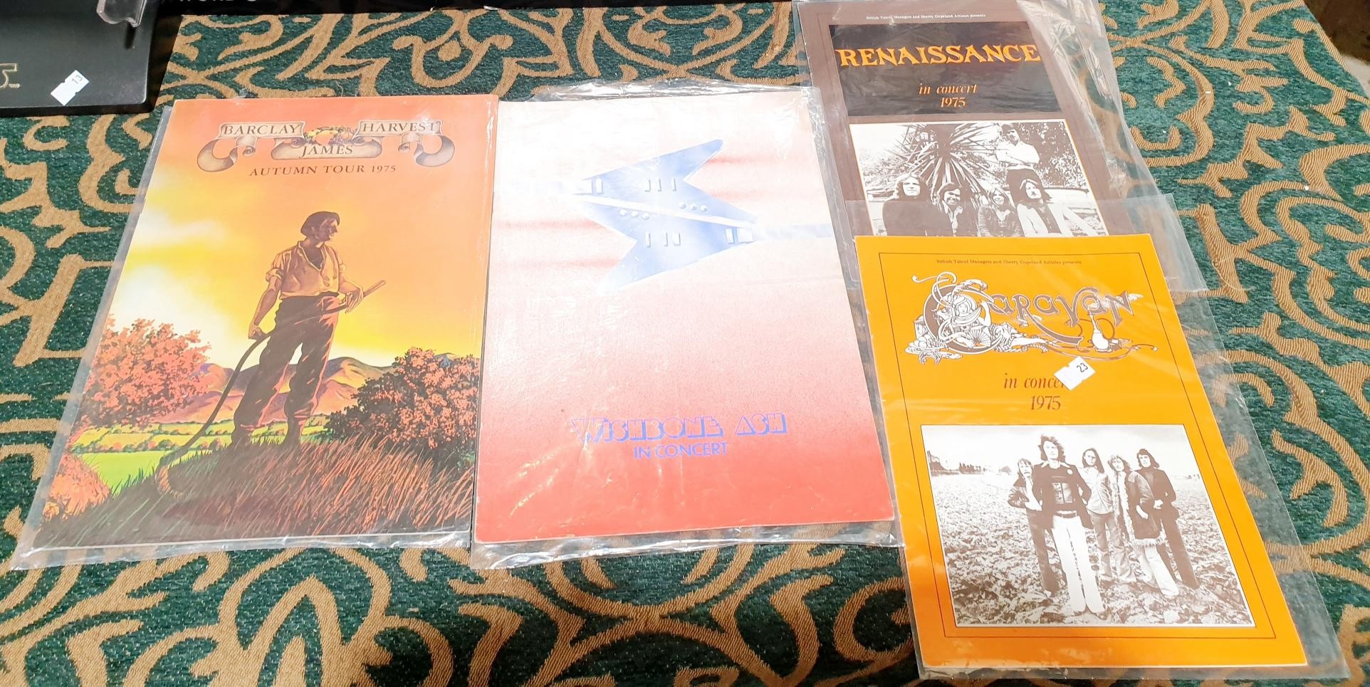 Six concert programmes for Hawkwind, Wishbone Ash, Tangerine Dream ...