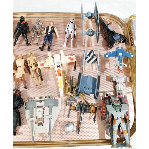 269 - A selection of Kenner and Hasbro Star Wars figures and vehicles. UK Shipping £14.