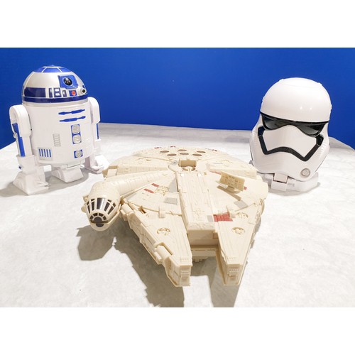 271 - A Micro Machines Millennium Falcon, R2-D2 and  Stormtrooper playsets, with figures and vehicles. UK ... 