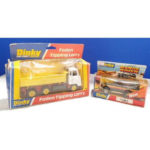 272 - A boxed Dinky Foden Fuel Tanker, a boxed Dinky Foden Tipping Lorry and a boxed Dinky 203 Customised ... 