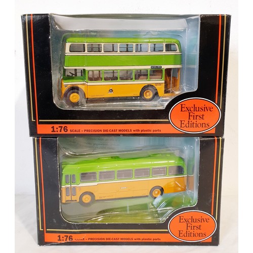 283 - Four boxed Corgi Buses including Nottingham and Ashton-U-Lyme with two Exclusive First Edition Halif... 