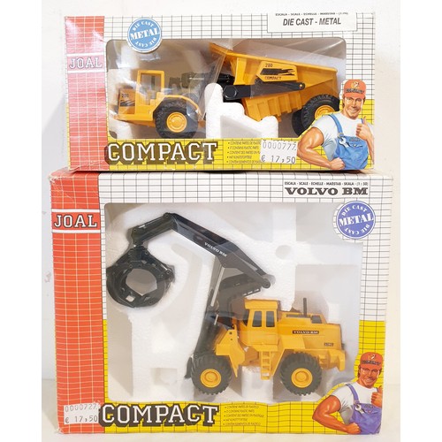 286 - Four boxed Joal Compact Vehicles: a Grape Harverster, a Volvo BM L160 High Lift, a Tractor Sraper an... 