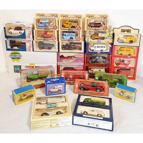 305 - Thirty boxed toy vehicles including Days Gone, Matchbox and Trackside. UK shipping £14.