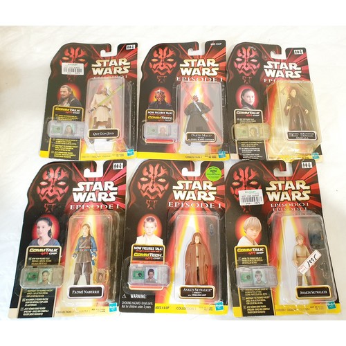 308 - Twelve boxed Hasbro Star Wars The Phantom Menace CommTalk figures and two boxed Commtech readers. UK... 