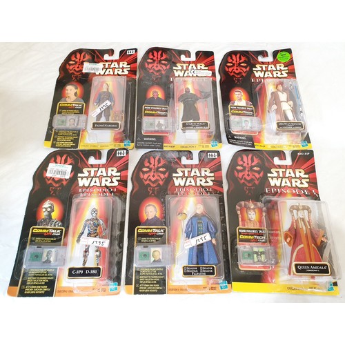 309 - Eleven Boxed Hasbro Star Wars The Phantom Menace CommTalk figures and two boxed Commtech readers. UK... 