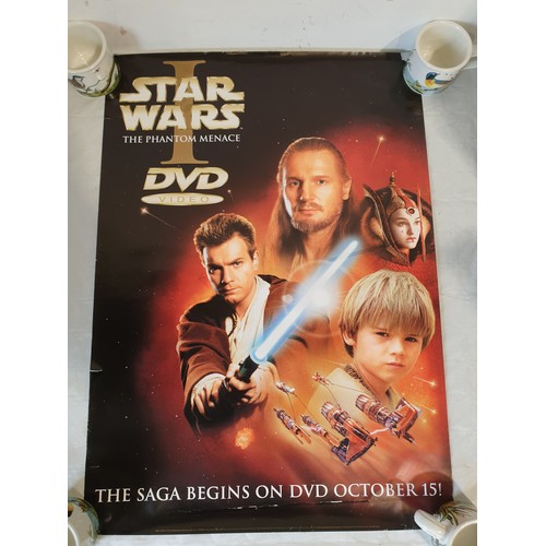 322 - Four promotional posters for Star Wars The Phantom Menace and Attack of the Clones Video and DVD Rel... 