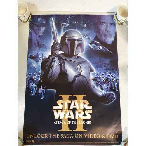 322 - Four promotional posters for Star Wars The Phantom Menace and Attack of the Clones Video and DVD Rel... 