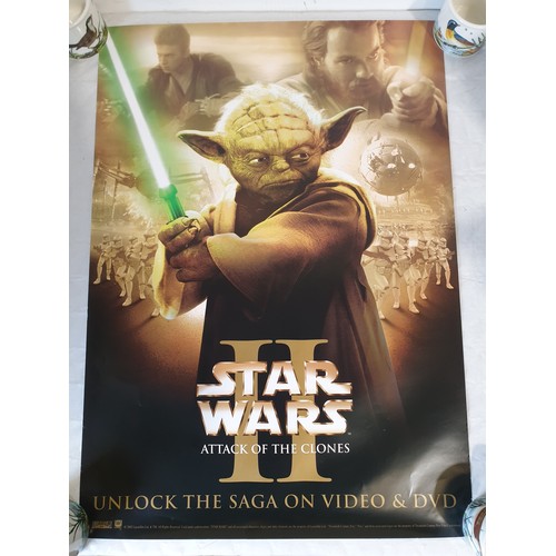 322 - Four promotional posters for Star Wars The Phantom Menace and Attack of the Clones Video and DVD Rel... 