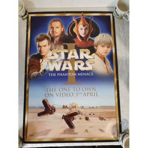 322 - Four promotional posters for Star Wars The Phantom Menace and Attack of the Clones Video and DVD Rel... 