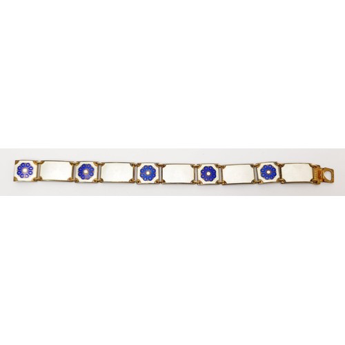 14 - A 925 David Andersen silver and guilloche bracelet, length 19cm, gross weight 25g. UK shipping £14.