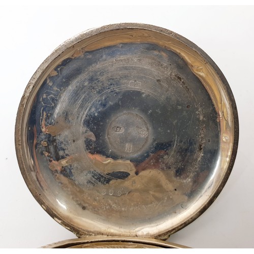 30 - A continental 925 silver cased pocket watch, A/F. UK shipping £14.
