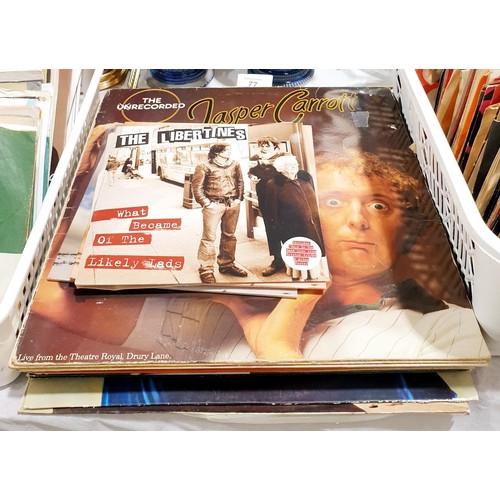 77 - A selection of vinyl LPs including Jasper Carrott, one of which is signed by Jasper Carrott together... 