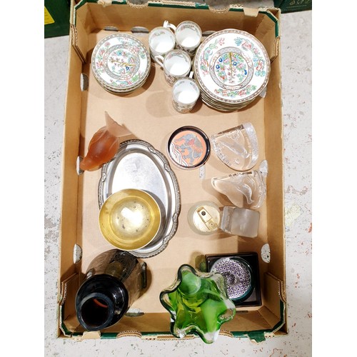 91 - A box of glass and china. No shipping. Arrange collection or your own packer and shipper, please. El... 