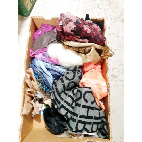 95 - A box of scarves and other accessories. No shipping. Arrange collection or your own packer and shipp... 