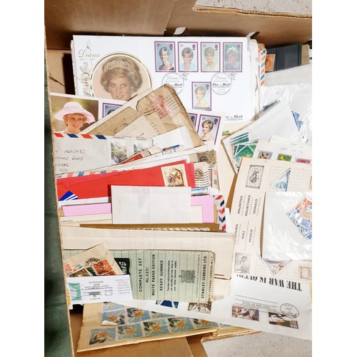 97 - A box of stamps. No shipping. Arrange collection or your own packer and shipper, please. Electricals... 