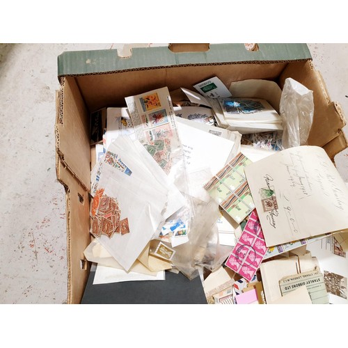 97 - A box of stamps. No shipping. Arrange collection or your own packer and shipper, please. Electricals... 