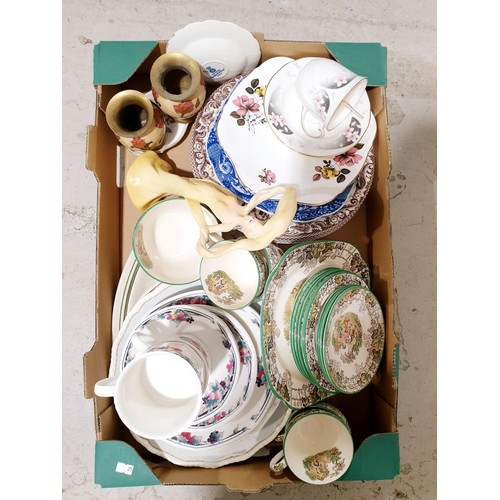 119 - A box of ceramics including Copeland Spode 