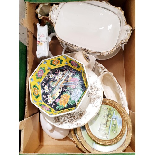 146 - Two boxes of ceramics and vintage Christmas decorations. No shipping. Arrange collection or your own... 