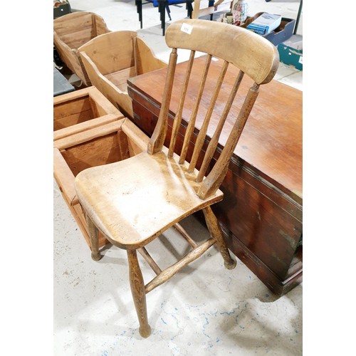 171 - An antique elm chair. No shipping. Arrange collection or your own packer and shipper, please. Electr... 