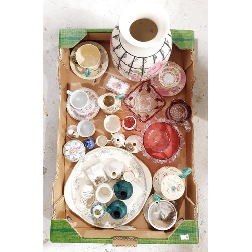 179 - A box of antique and later glass and china. No shipping. Arrange collection or your own packer and s... 