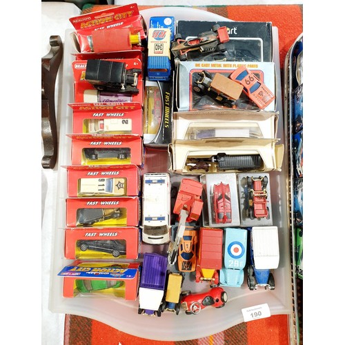 190 - A selection of boxed and loose toy vehicles. UK shipping £14.