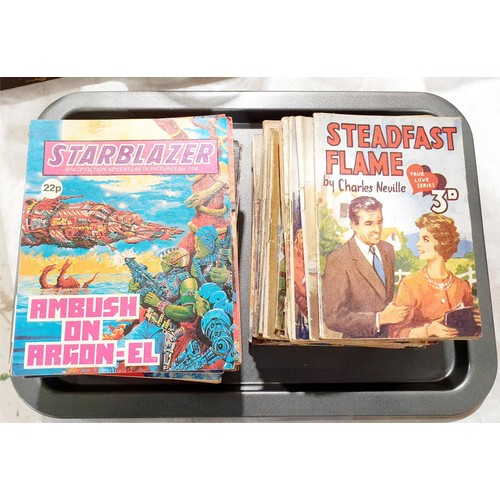 192 - A selection of vintage StarBlazer comics and romance short stories. UK shipping £14.