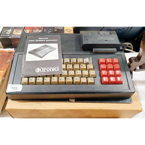 195 - A Sinclair Spectrum ZX, from which the motherboard has been removed and transferred to a DK Tronics ... 