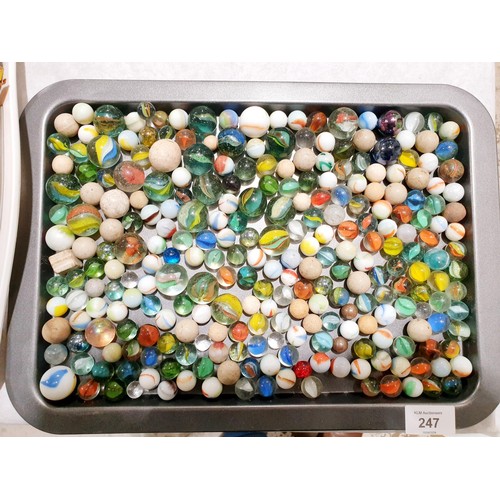 247 - A selection of marbles. UK shipping £14.