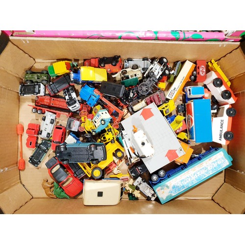 250 - Two boxes of toy vehicles and children's books. No shipping. Arrange collection or your own packer a... 