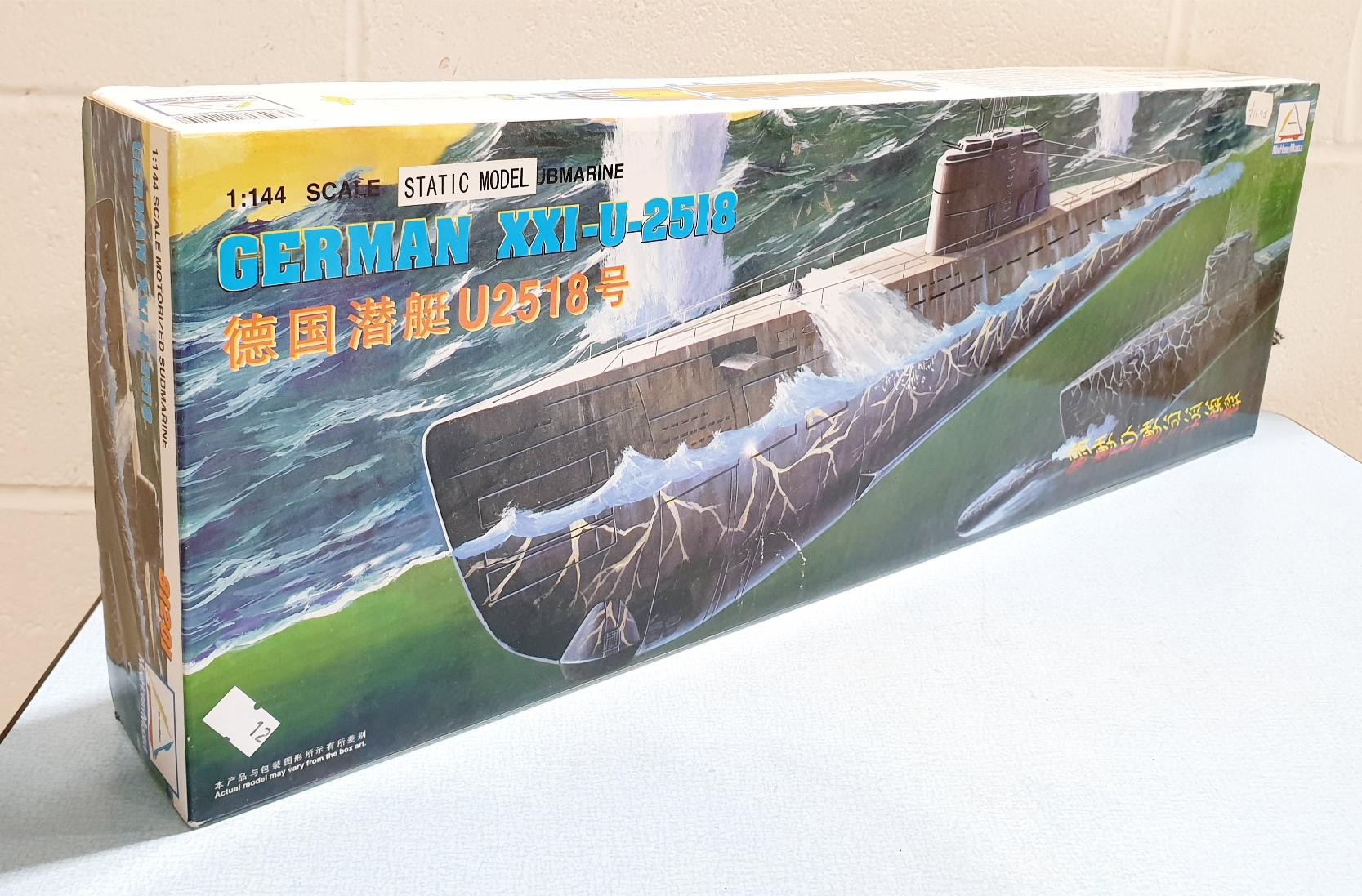 A sealed Mini Hobby Models 1:144 scale German XXI-U-2518 model of a ...