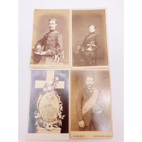 287 - Eight Victorian photographs including military, masonic and traditional Welsh costume. UK shipping £... 