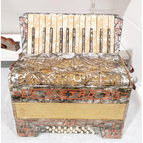 288 - A vintage Pietro accordion, A/F. No shipping. Arrange collection or your own packer and shipper, ple... 