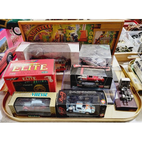 243 - Boxed model vehicles and a vintage wooden show jumping bagatelle. No shipping. Arrange collection or... 