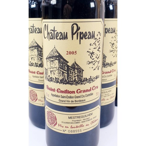 4 - Twelve bottles of Chateau Pipeau Saint-Emilion Grand Cru 2005 (750ml). No shipping. Arrange collecti... 