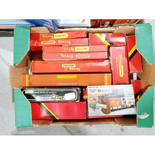 241 - Two boxes of 00 gauge railway and empty Hornby boxes. No Shipping. Arrange collection or your own pa... 