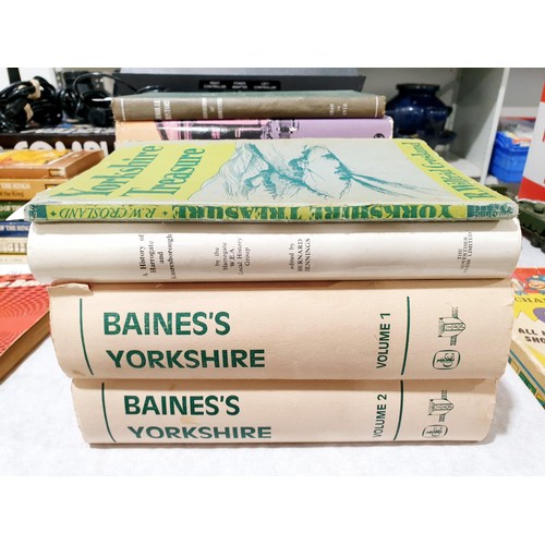 259 - Baines's Yorkshire in two volumes together with two other local interest books. UK shipping £14.