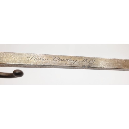 286 - A French bayonet dated 1879, length 64cm together with an antique spike bayonet. No Shipping. Arrang... 