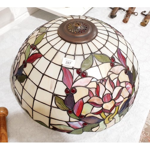 287 - A large Tiffany style light shade, diameter 50cm. No Shipping. Arrange collection or your own packer... 