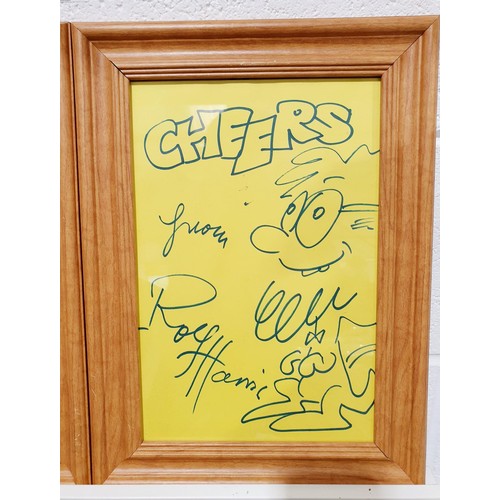 288 - Rolf Harris: a signed Rolferoo drawing together with a accompanying BBC letter, 29cmx19cm. No Shippi... 