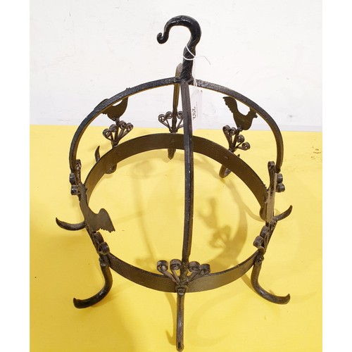 292 - A wrought iron game hanger, height 34cm. No Shipping. Arrange collection or your own packer and ship... 