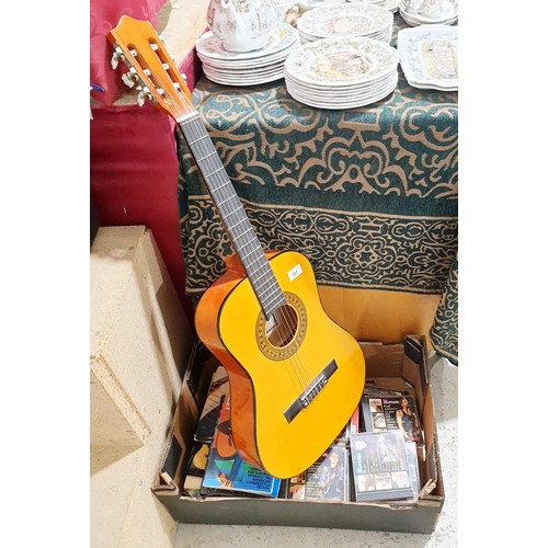 297 - A Herald HL34 acoustic guitar and teaching books and CDs. No Shipping. Arrange collection or your ow... 