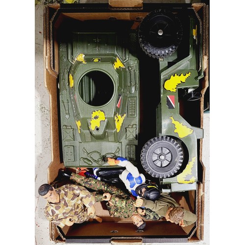 242 - Action Man figures and vehicles. UK shipping £14.