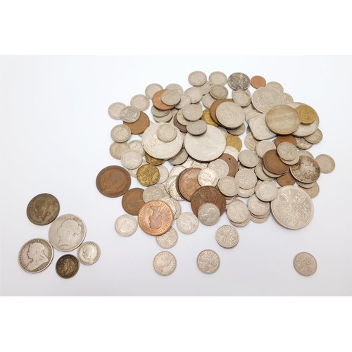 53 - Four Victorian and later silver content coins together with other British coinage. UK shipping £14.