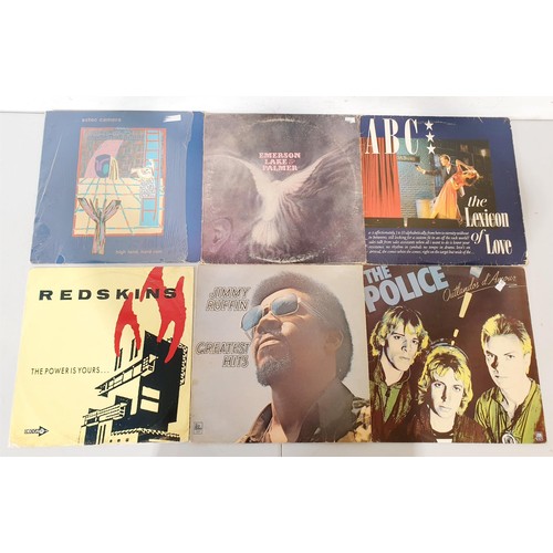 98 - A selection of vinyl LPs including The Police, Rush and Emmerson, Lake and Palmer. UK shipping £14.