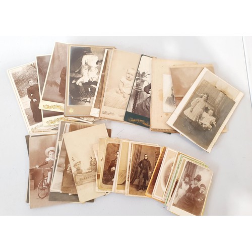 104 - A selection of antique photographs including tin plate. UK shipping £14.