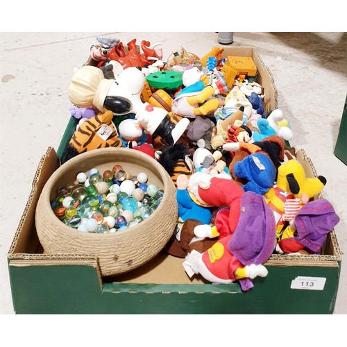 113 - A box of toys including McDonald's and marbles. No shipping. Arrange collection or your own packer a... 