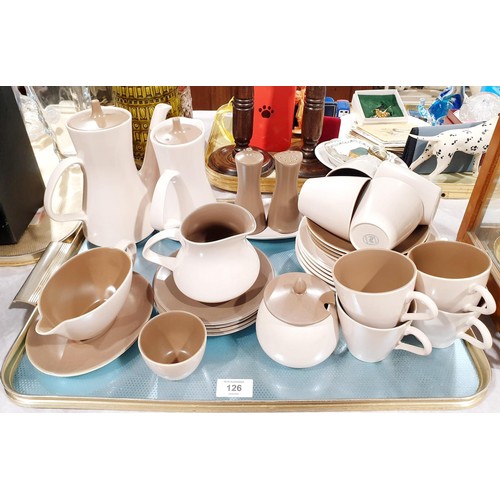 126 - Poole Pottery coffee and dinnerware. No shipping. Arrange collection or your own packer and shipper,... 
