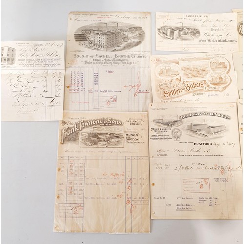 128 - A selection of antique invoices relating to local mills. UK shipping £14.